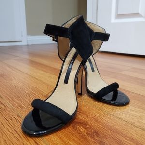 Black Suede Dress Sandal Heels